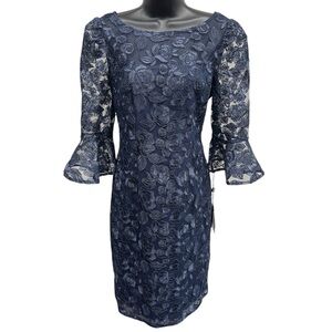 Adrianna Papell Rosie embroidery sheath cocktail/party dress, size 4